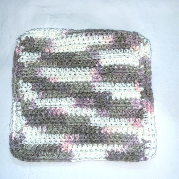 Hand Crafted Crocheted Two Gray All Purpose 100% Cotton Wash or Dish Cloths - Picture 4 of 4